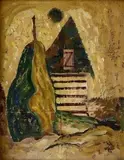 Miloš Alexander Bazovský, Stodola, 1952-57, tempera na kartóne