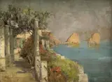 Jenő Kárpáthy, Zátoka pri mori, okolo 1920, olej na plátne