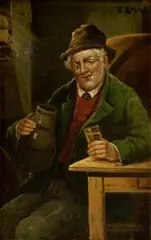 V. Emmer, Pri vínku, okolo 1890, olej na plátne