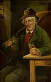 V. Emmer, Pri vínku, okolo 1890, olej na plátne