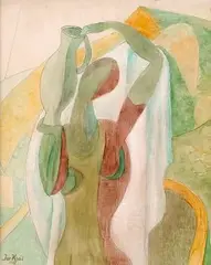 Jaroslav Král, Žena so džbánom, 1937, akvarel, ceruza na papieri