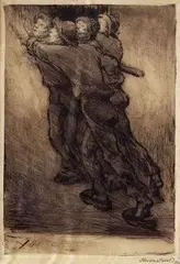 Eugen Krón, Z cyklu „Ťažká práca“, 1914, lept na ručnom papieri