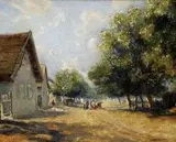 Ferencz Ujváry, Na dedine, 1925, olej na plátne