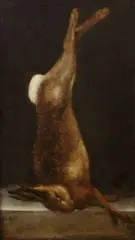 Philipp Ferdinand de Hamilton, Poľovnícke zátišie so zajacom, 1750, olej na dreve