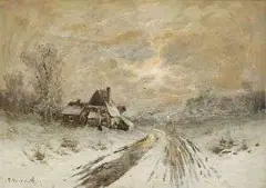F. Heithel, Zimná krajina, okolo 1920, olej na plátne
