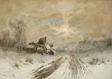 F. Heithel, Zimná krajina, okolo 1920, olej na plátne