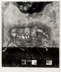 Vladimir Gazovic, Umývanie hláv, 1974, lept na papieri