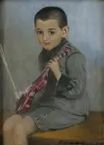Židovský chlapec by Alojz Fellegi, 1936, olejová tempera na kartóne, sold Nov 2005
