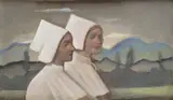 Aurel Kajlich, Na jarmok (Piešťanky), 1963, olej na kartóne