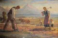 Gustáv Adolf Schüle, Jar pod horami, 1945, olej na plátne