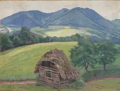 Jozef Holoubek, Krajina od Drietomej, okolo 1950, olej na plátne