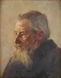 Gustáv Mallý, Hlava starca, okolo 1914, olej na kartóne