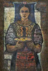 Janko Alexy, Družička, okolo 1955, pastel na kartóne