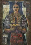 Družička by Janko Alexy, okolo 1955, pastel na kartóne, sold Nov 2005