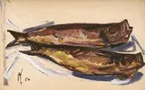 František Studený, Makrely, 1964, olej na kartóne