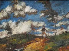 Béla Szabó, Pocestný, okolo 1920, olej na kartóne