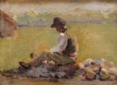 Jan Rérych, Kamenár, 1912, olej na kartóne