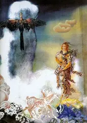 Duša by Tibor Bártfay, 1995, kombinácia techník, koláž na papieri, sold Oct 2005