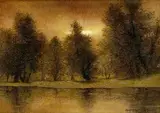 Domy pri rieke by Eugen Szepesi-Kuszka, okolo 1910, olej na plátne, sold Oct 2005