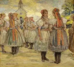 Halász-hradil Elemér, Zemplínske ženy, okolo 1914, olej na plátne