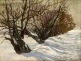 Anton Jasusch, Zimná krajina, 1912, olej na plátne