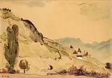 Miloš Alexander Bazovský, Svätá Mara, 1947, kresba perom, tušom, štetcom, akvarelom na papieri