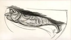 Údenáč by František Studený, 1962, kresba ceruzou na papieri, sold Oct 2005