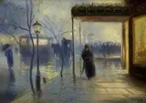 Grumlik, Daždivý podvečer, okolo 1900, olej na kartóne