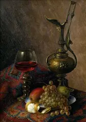 A. Banting, Zátišie s čašou vína, 1894, olej na plátne