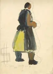 Stanko Filko, Venuša - Dedinčanka, 1950-56, kombinovaná technika na papieri