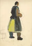 Stanko Filko, Venuša - Dedinčanka, 1950-56, kombinovaná technika na papieri