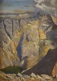 Elemér Kőszeghy-winkler, Vrcholky hôr, 1919, olej na kartóne
