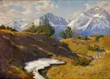 Elemér Kőszeghy-winkler, Pohľad na Tatry, 1922, olej na plátne