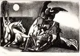 Vincent Hložník, Tragédia, 1964, litografia na papieri 182. nátlačok z nákladu 200
