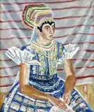 Tekovská nevesta by Ernest Zmeták, 1978, olej na plátne, sold Jun 2005