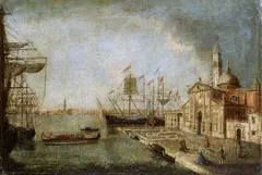 Francesco Guardi, Pohľad na benátsky kostol San Giorgio Maggiore, koniec 18. storočia, olej na plátne