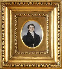 Franz Blessinger, Portrét muža v čiernom, 1832, akvarel, gvaš na slonovine