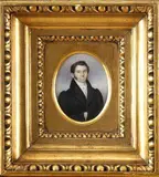 Franz Blessinger, Portrét muža v čiernom, 1832, akvarel, gvaš na slonovine
