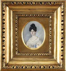 Franz Blessinger, Portrét mladej ženy, 1831, akvarel, gvaš na slonovine