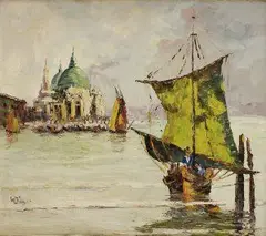 Pohľad na Benátky by Wolfgang Jüger, 1920, olej na plátne, sold Jun 2005