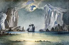 Mathias Heimaier, Plachetnica na severnom póle, 1890, akvarel na papieri