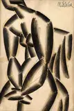 Akt ženy by Milan Laluha, 1968, kresba mäkkou ceruzou, akvarelom na papieri, sold Jun 2005