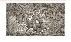 Prebudený les by Peter Kľúčik, 1993, lept na papieri, sold Jun 2005