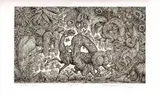 Peter Kľúčik, Prebudený les, 1993, lept na papieri