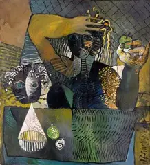 Daniel Brunovský, Milenci, 1980, olej na plátne