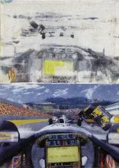 Ivan Dudáš, Game IV. (diptych), 2002, kombinovaná technika (nažehlovačka, výšivka, acetónová tlač) na bavlne