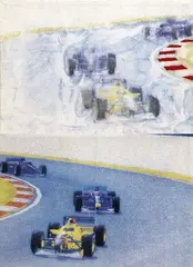 Ivan Dudáš, Game III. (diptych), 2002, kombinovaná technika (nažehlovačka, výšivka, acetónová tlač) na bavlne