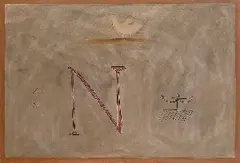Martin Knut, Ni, z cyklu Skrývačky, 1990, akryl na plátne
