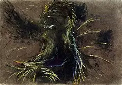 Ivan Csudai, Hnev, 1986, kombinovaná technika na papieri