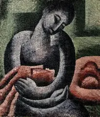 Agneša Sigetová, Milenci, 1962, olej na vrecovine